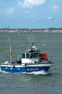 blue fishing boat - blaues Fischerboot von Ralf Rosendahl