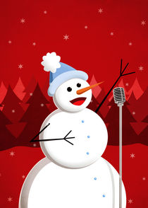 Christmas Happy Singing Snowman von Boriana Giormova