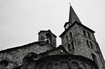 Church of the Assumption of Mary in Bossost - Abse and tower BW by RicardMN Photography