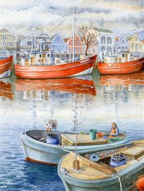 Warnemünde: Boote am Alten Strom (Warnemünde: boats in the old port) by Ronald Kötteritzsch