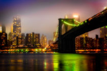 Misty Evening By The Brooklyn Bridge by Chris Lord