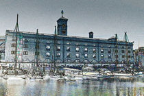 St Katherine's Dock London sketch by David Pyatt