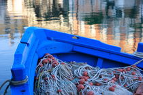 Nets in a blue boat by Intensivelight Panorama-Edition