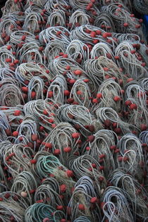 Stacked nets with red floats von Intensivelight Panorama-Edition