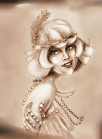 Roaring 20s girl sepia by Jera RS