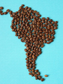 Amerika: Südamerika, Kaffeebohnen, Spaß,Kontinent, Erdteil. America: South America, continent, fun, coffee beans von Dagmar Laimgruber