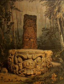 Idol and Altar at Copan by John Mitchell