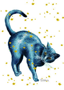 Blaue Katze (Blue Cat) von Ulrike Berg