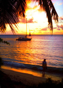 Sonnenuntergang auf der Karibikinsel St. Lucia von Manfred Koch