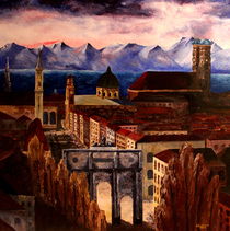 München mit Alpenpanorama by M.  Bleichner