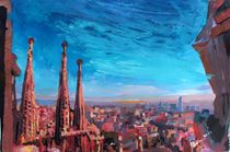 Barcelona Stadtansicht mit Sagrada Familia by M.  Bleichner