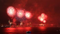 Fireworks over Bosphorus Strait by Evren Kalinbacak