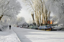 Boats on the Frozen Burton Canal von Rod Johnson