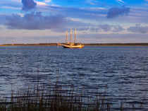 Three Masted Schooner by Louise Heusinkveld