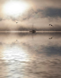 Yacht in mist by Sheila Smart
