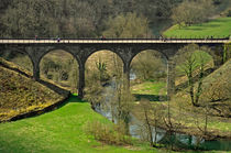 Cyclists on the Headstone Viaduct by Rod Johnson