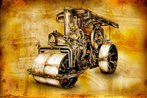 Steam engine art design drawing von Rafal Kulik