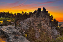 Teufelsmauer Harz bei Blankenburg im Sonnenuntergang von Daniel Kühne