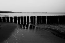 Buhnen am Strand von Warnemünde von Michael Zieschang