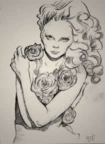 La Rose - The Rose Sketch von Alfredo  Saavedra