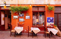 Nettes kleines Straßencafe in Luino Italien von Matthias Hauser