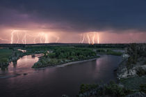 Yellowstone River Lightning by Leland Howard