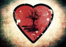 Love Nature - Grunge Tree and Heart - Earth Friendly  by Denis Marsili