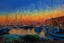 sunset in Jaffa's port  by Anat  Umansky