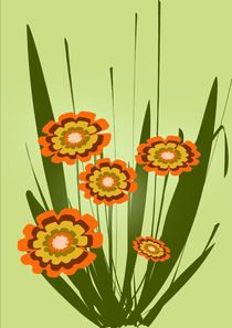 Orange Flowers von Anastasiya Malakhova