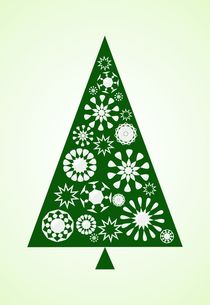 Pine Tree Snowflakes - Green by Anastasiya Malakhova