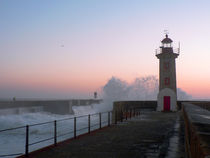 Leuchtturm Foz do Douro, Lighthouse in the evening von Sabine Radtke