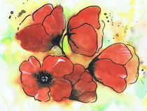 Mohn Aquarell by Lidija Kämpf