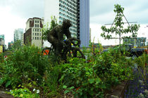 Grüner Radfahrer, Green bicyclist in Manchester	 by Sabine Radtke