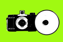 6x6 camera popart green by Les Mcluckie