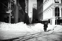 Snow on Broadway 1990s by John Rizzuto