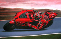 Casey Stoner on Ducati painting von Paul Meijering