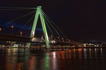 Köln - Die Severinsbrücke bei Nacht von Günter Jörgenshaus