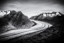 Aletschgletscher in schwarzweiß Fine Art von Matthias Hauser