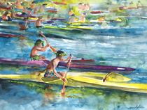 Canoe Race in Polynesia von Miki de Goodaboom