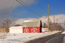 Red Barn in Winter von Louise Heusinkveld