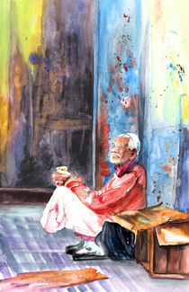 Old Beggar in Morocco by Miki de Goodaboom