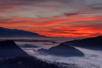 sunrise over my hometown by Bor Rojnik