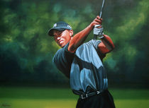 Tiger Woods painted by Paul Meijering