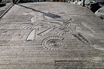 Fossil Sculptures, Whitby East Pier von Rod Johnson