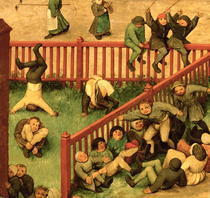 Children`s Games (Kinderspiele): detail of left-hand section by Pieter Brueghel the Elder