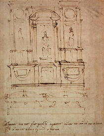 Study for a double tomb for the Medici Tombs in the New Sacristy by Buonarroti Michelangelo