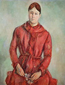 Portrait der Madame Cezanne in einem roten Kleid von Paul Cezanne