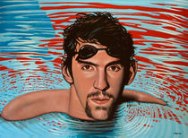 Michael Phelps painting by Paul Meijering