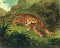 Tiger und Schlange von Ferdinand Victor Eugèn  Delacroix