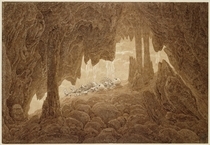 Skelett in der Tropfsteinhöhle von Caspar David Friedrich